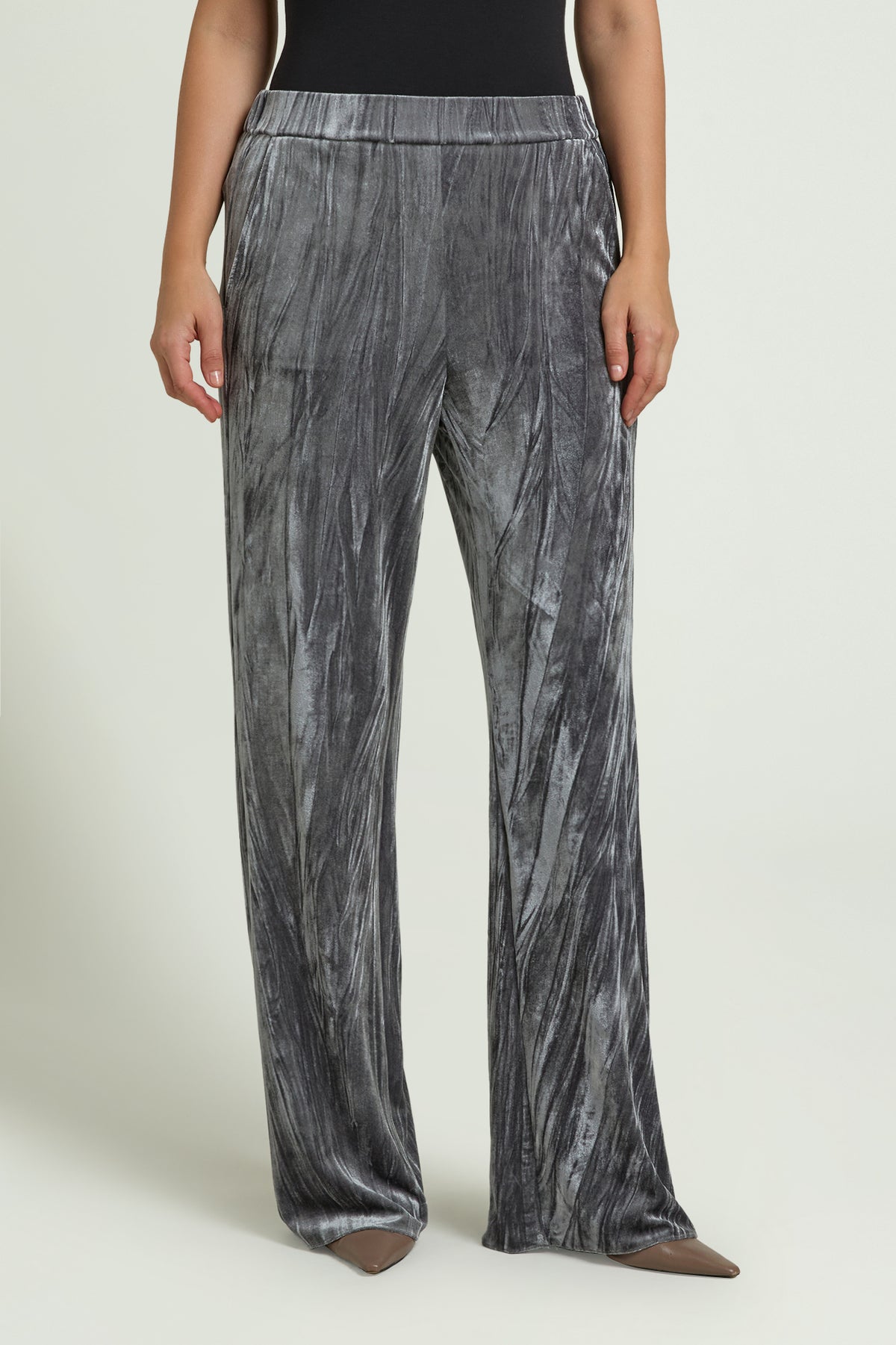 PANTALONI PULL-ON IN VELLUTO FROISSE'