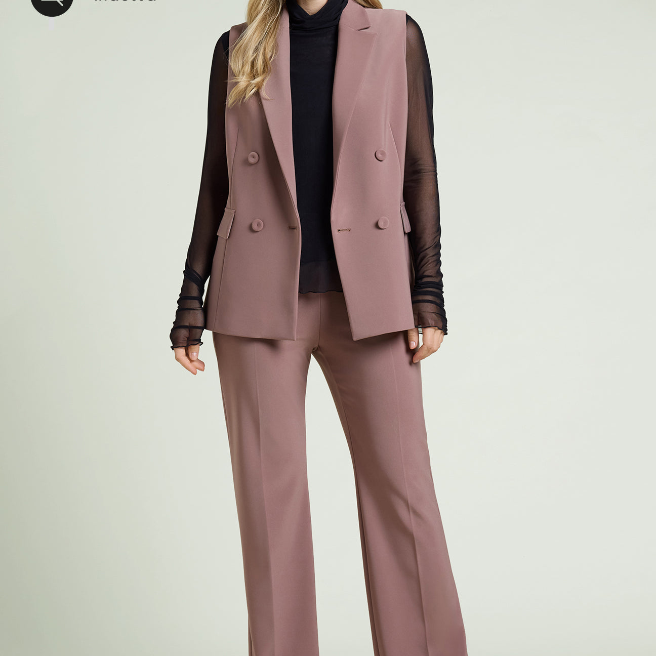 PANTALONI PULL-ON FLARE IN COMPACT STRETCH