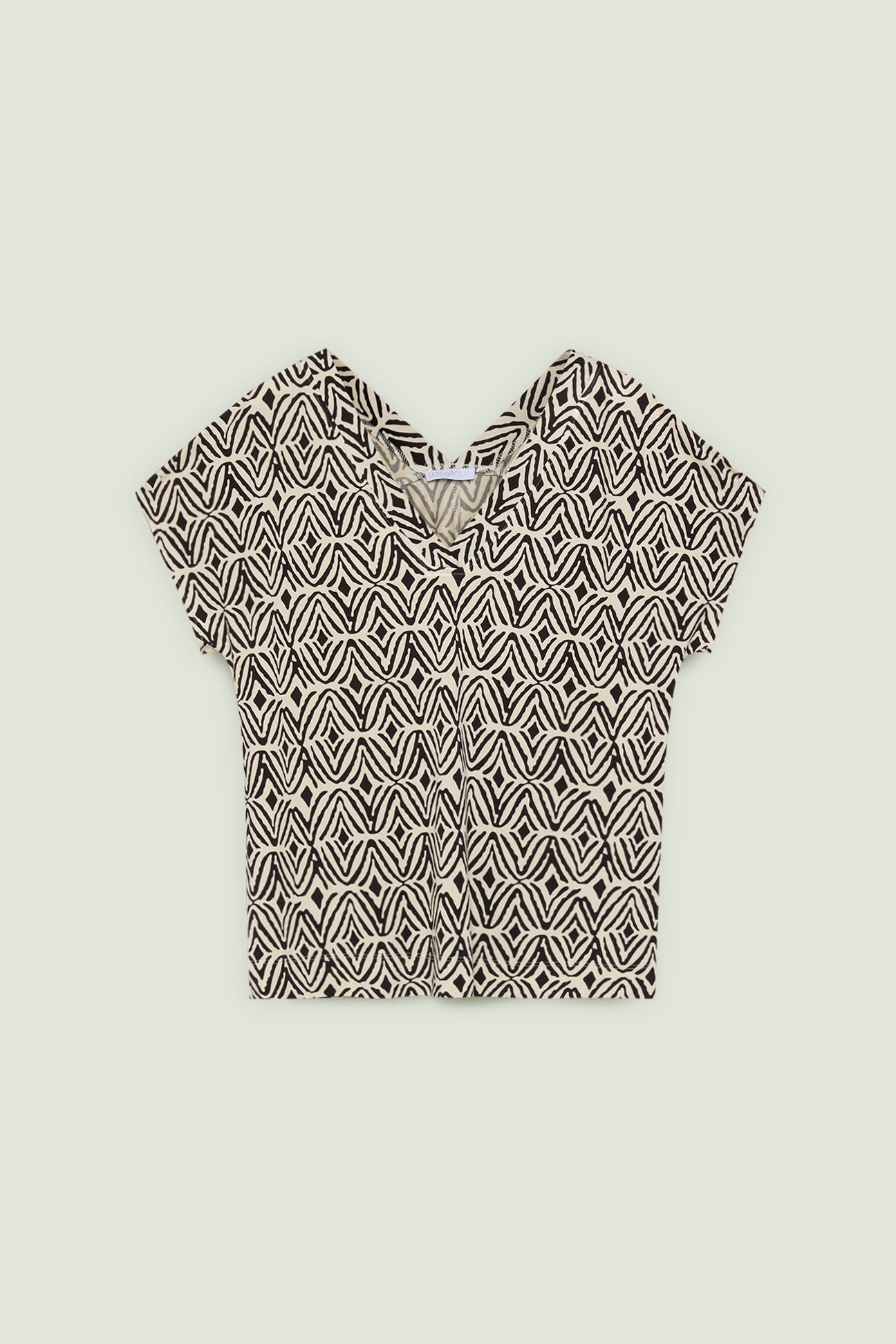 BLUSA STAMPATA IN JERSEY PIQUET