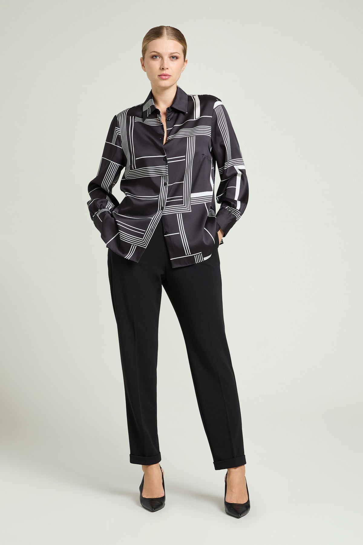 CAMICIA IN  SATIN STAMPATO