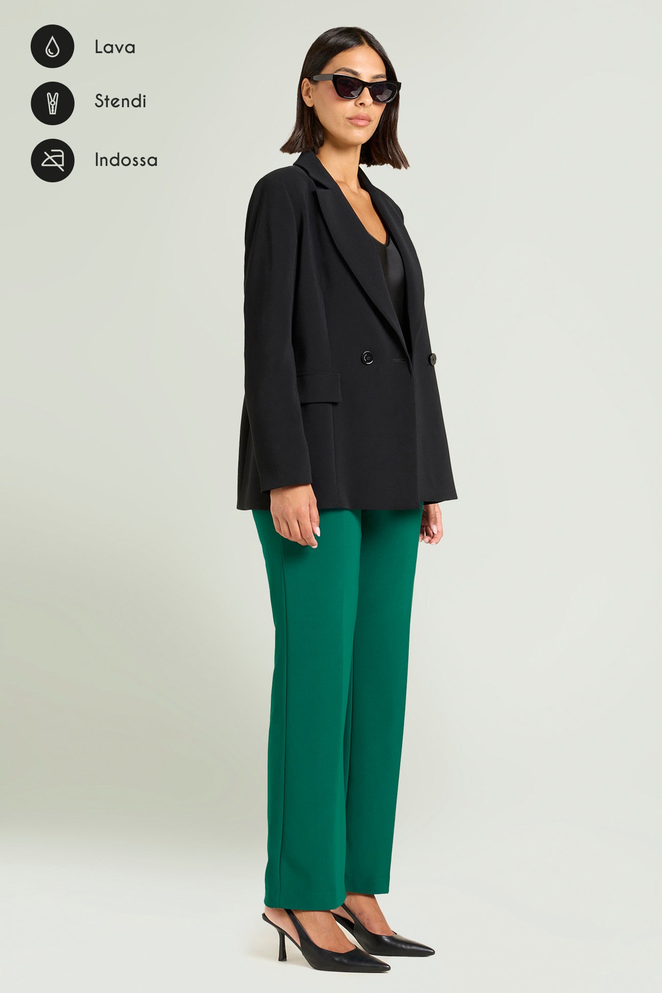 PANTALONI PULL-ON DRITTO IN COMPATTO STRETCH