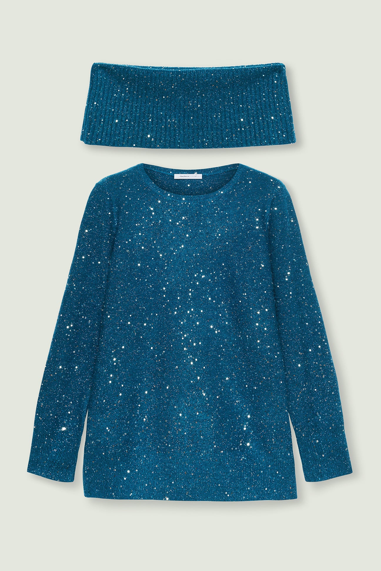 MAGLIA FULL PAILLETTES CON COLLO STACCABILE