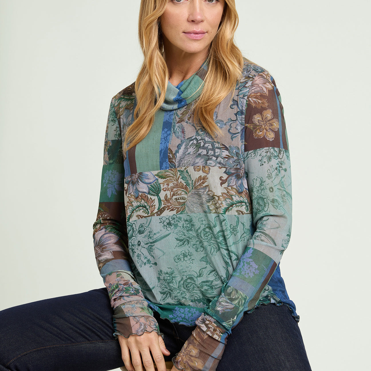 T-SHIRT IN  TULLE STAMPATO