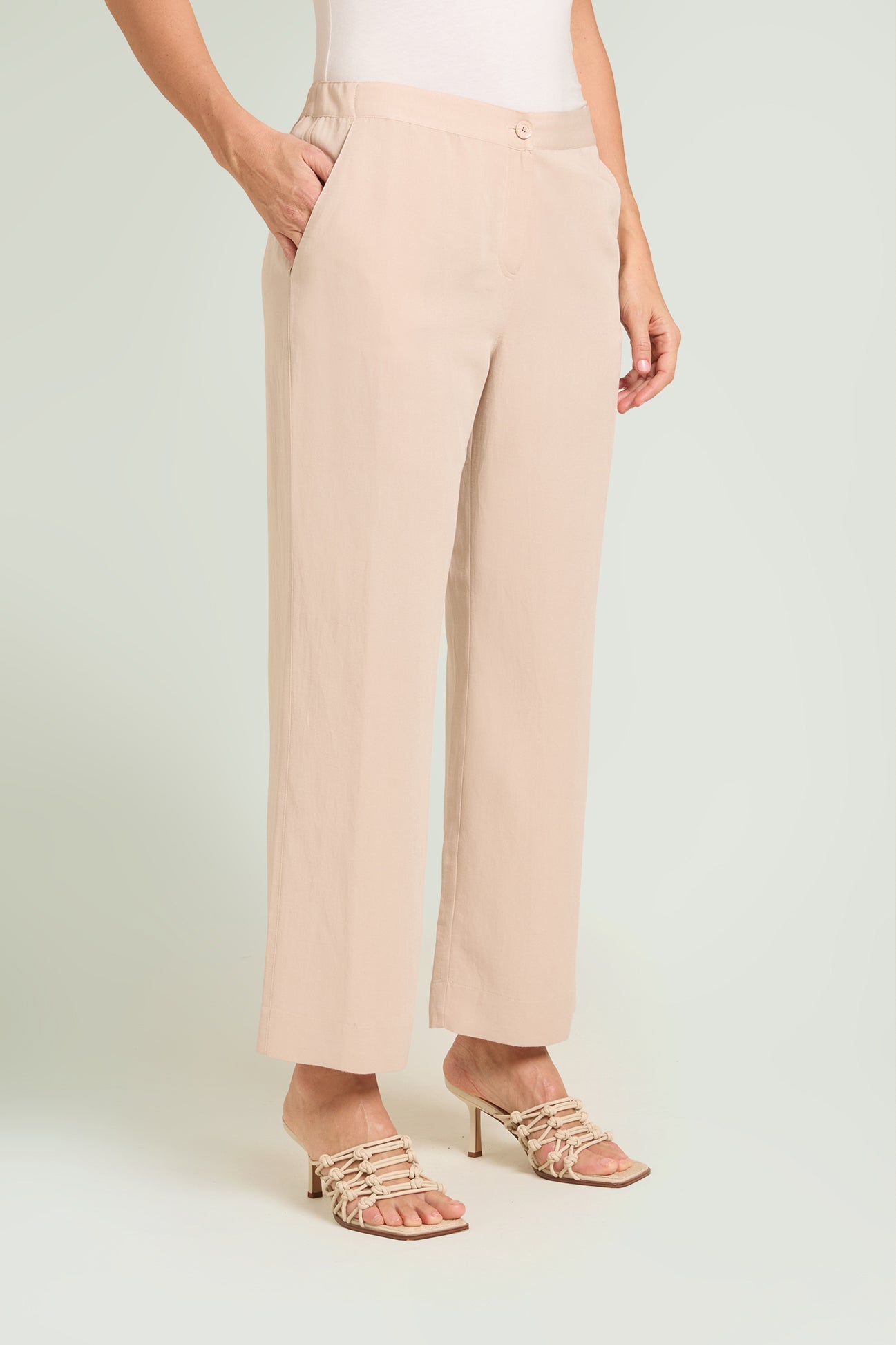 PANTALONI IN LINO-VISCOSA