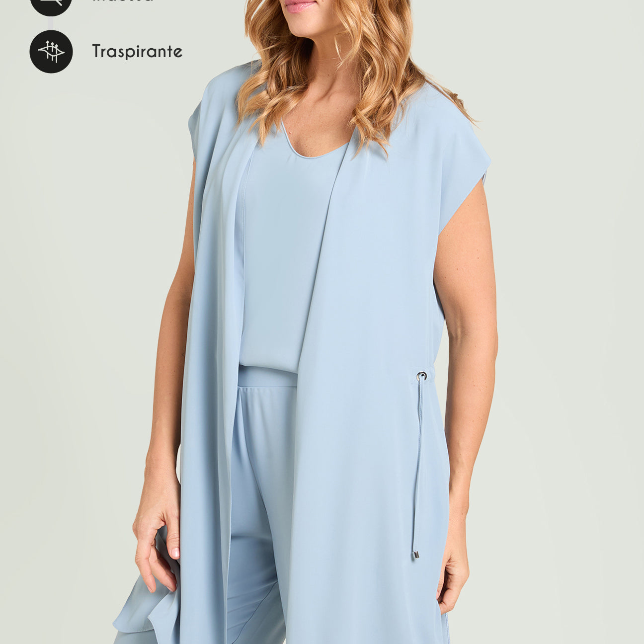 GILET IN TESSUTO FLUIDO SILKY TOUCH