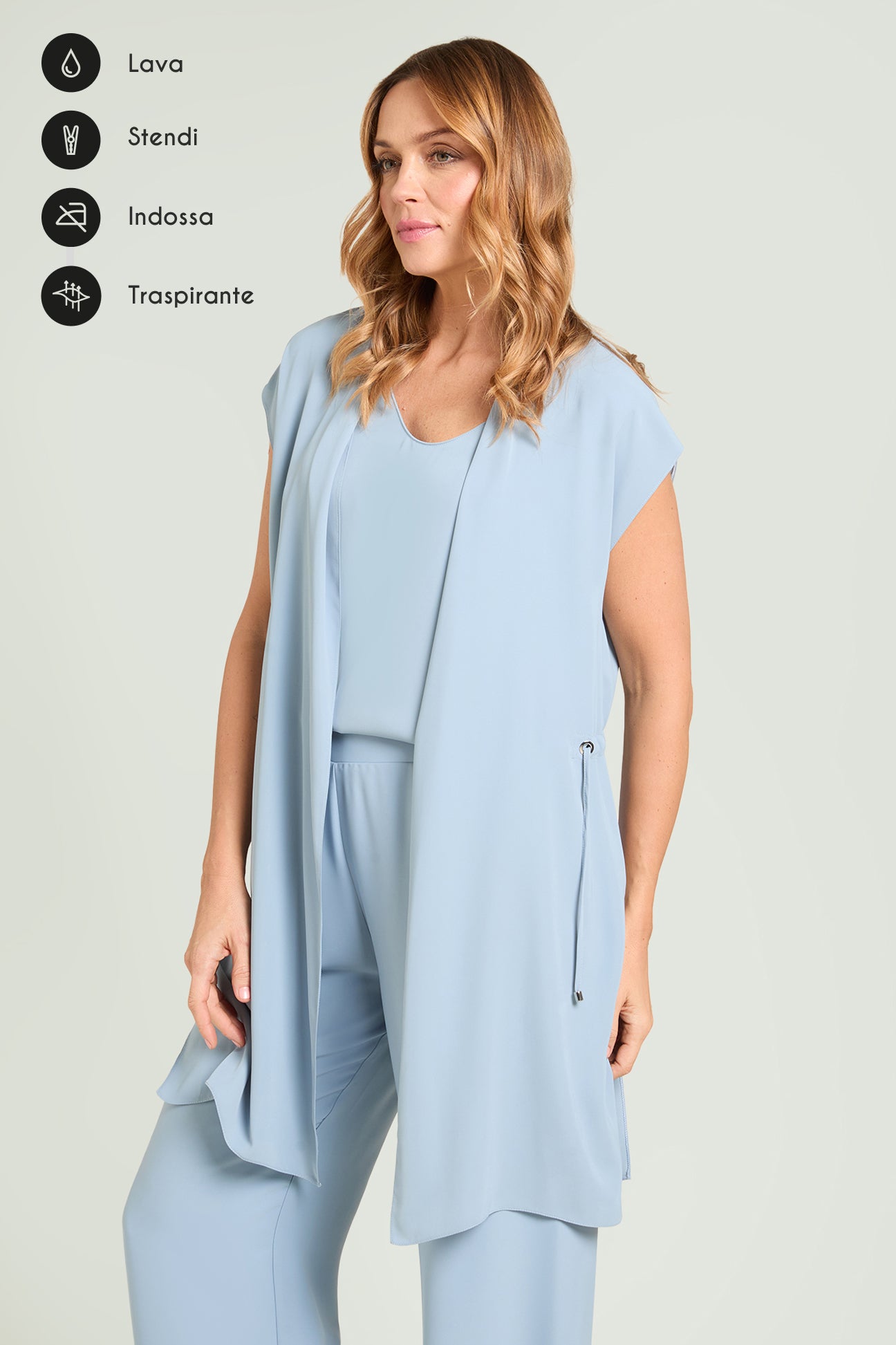 GILET IN TESSUTO FLUIDO SILKY TOUCH