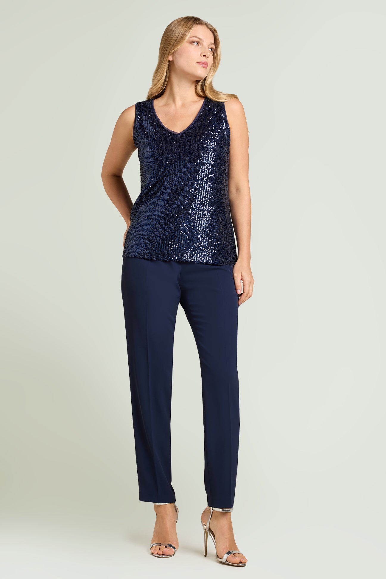 PANTALONI A SIGARETTA IN CADY