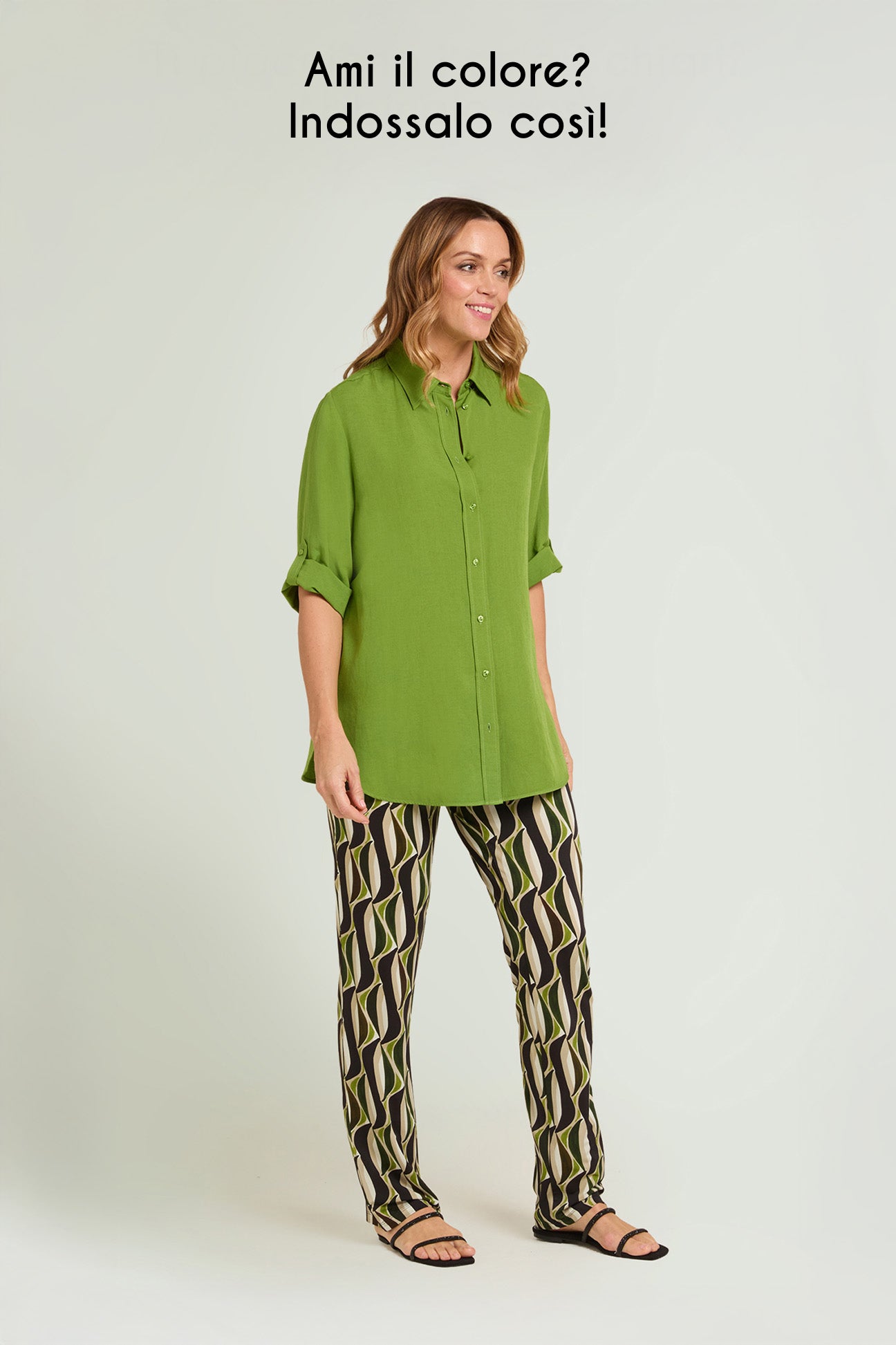 PANTALONI PULL-ON STAMPATI IN JERSEY PIQUET