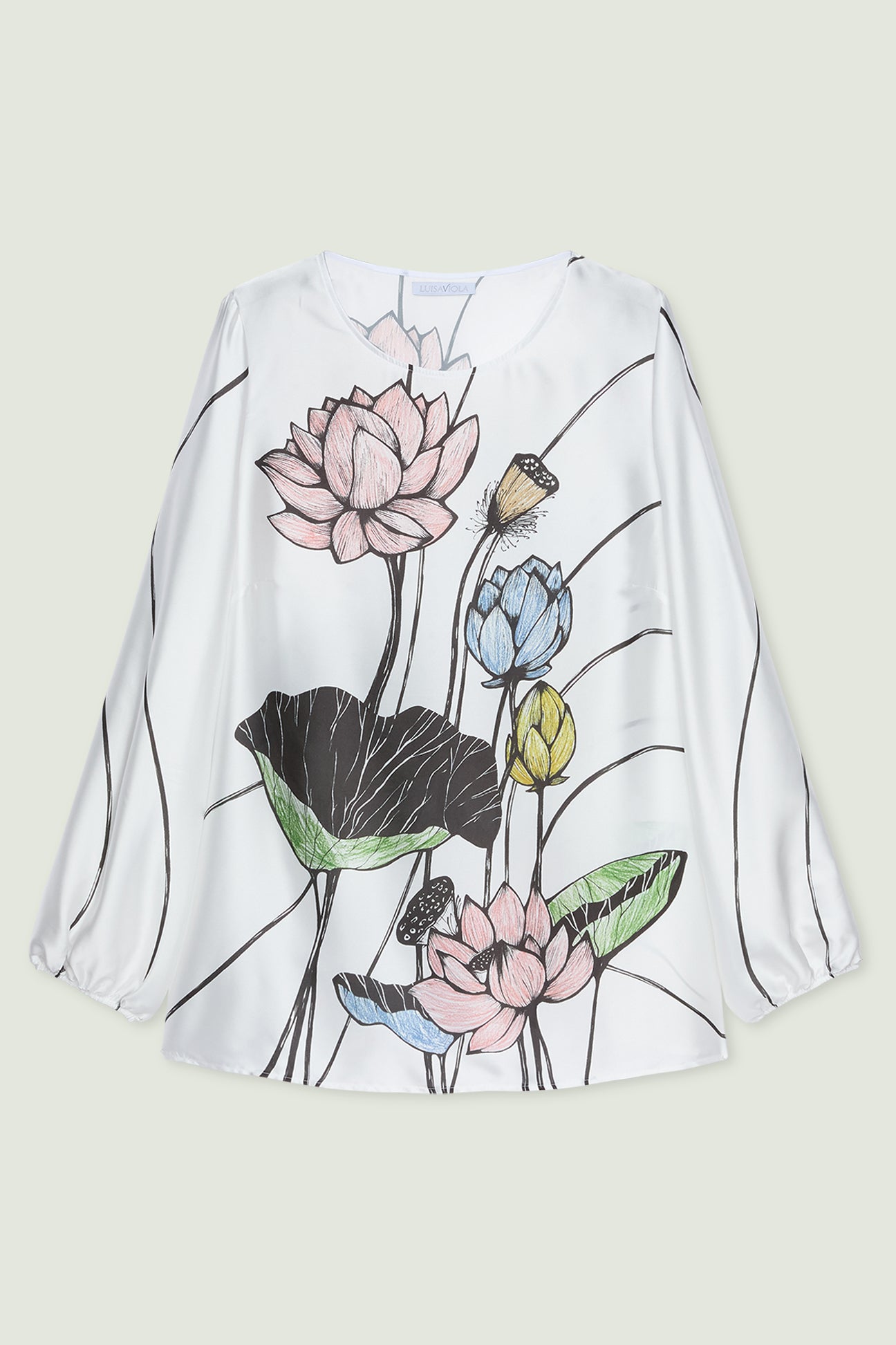 BLUSA CON STAMPA PIAZZATA