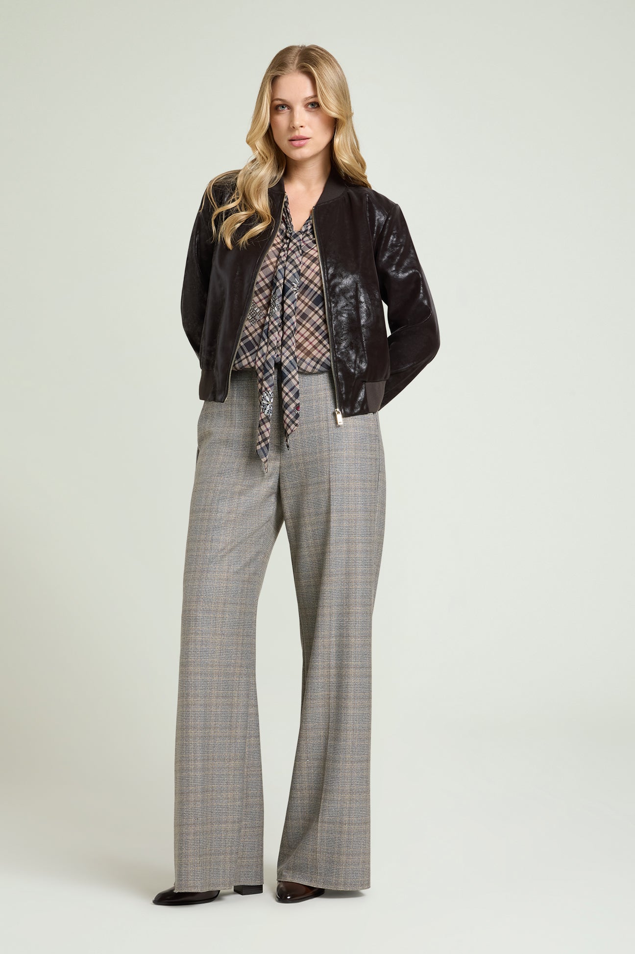 PANTALONI WIDE LEG IN GALLES
