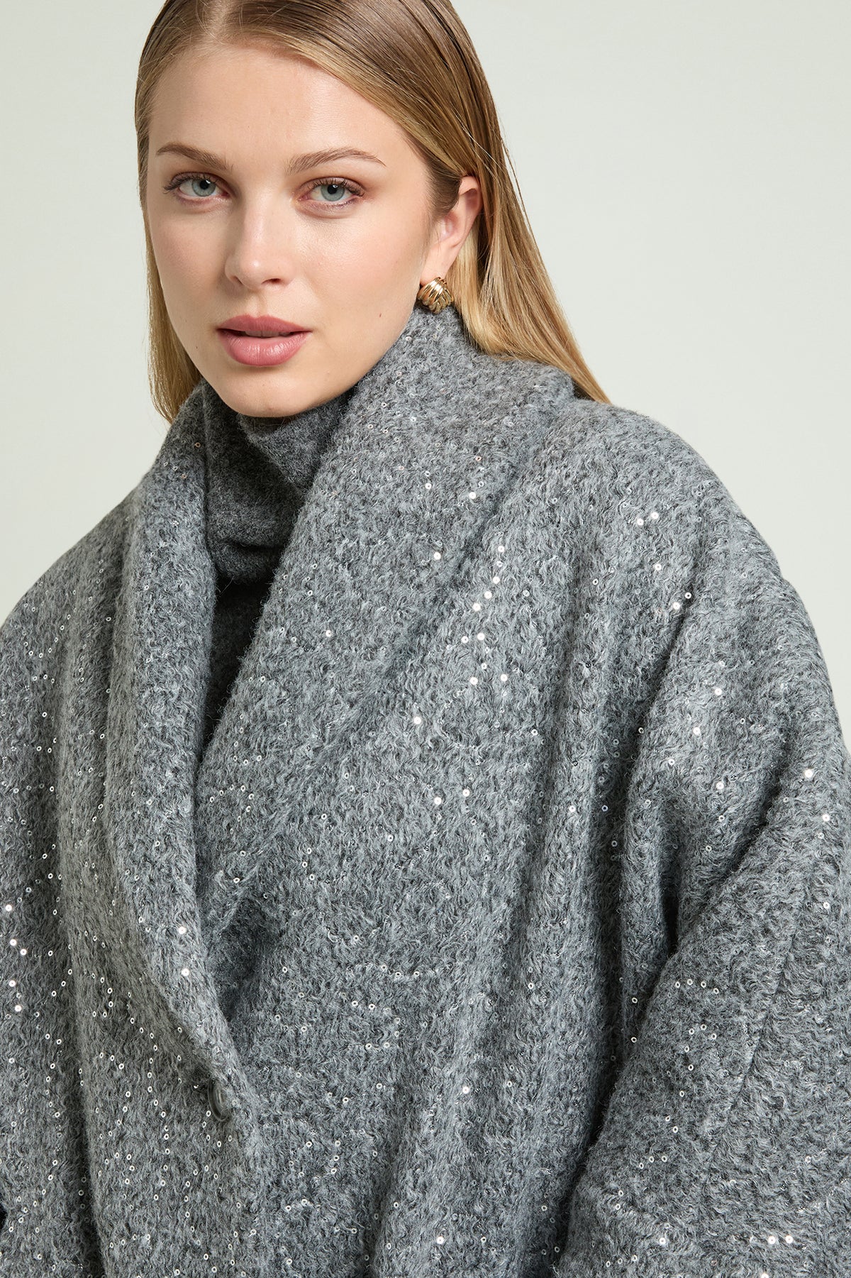 CAPPOTTO MELANGE RICAMATO