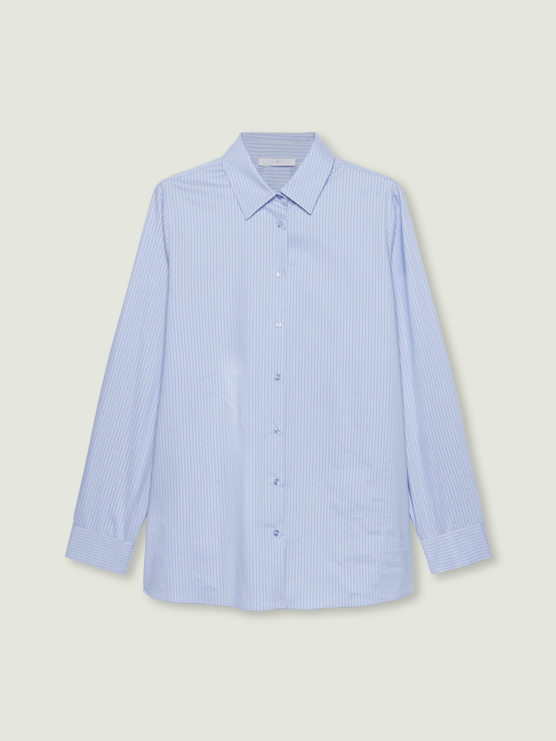 CAMICIA IN POPELINE CON RIGA LUREX