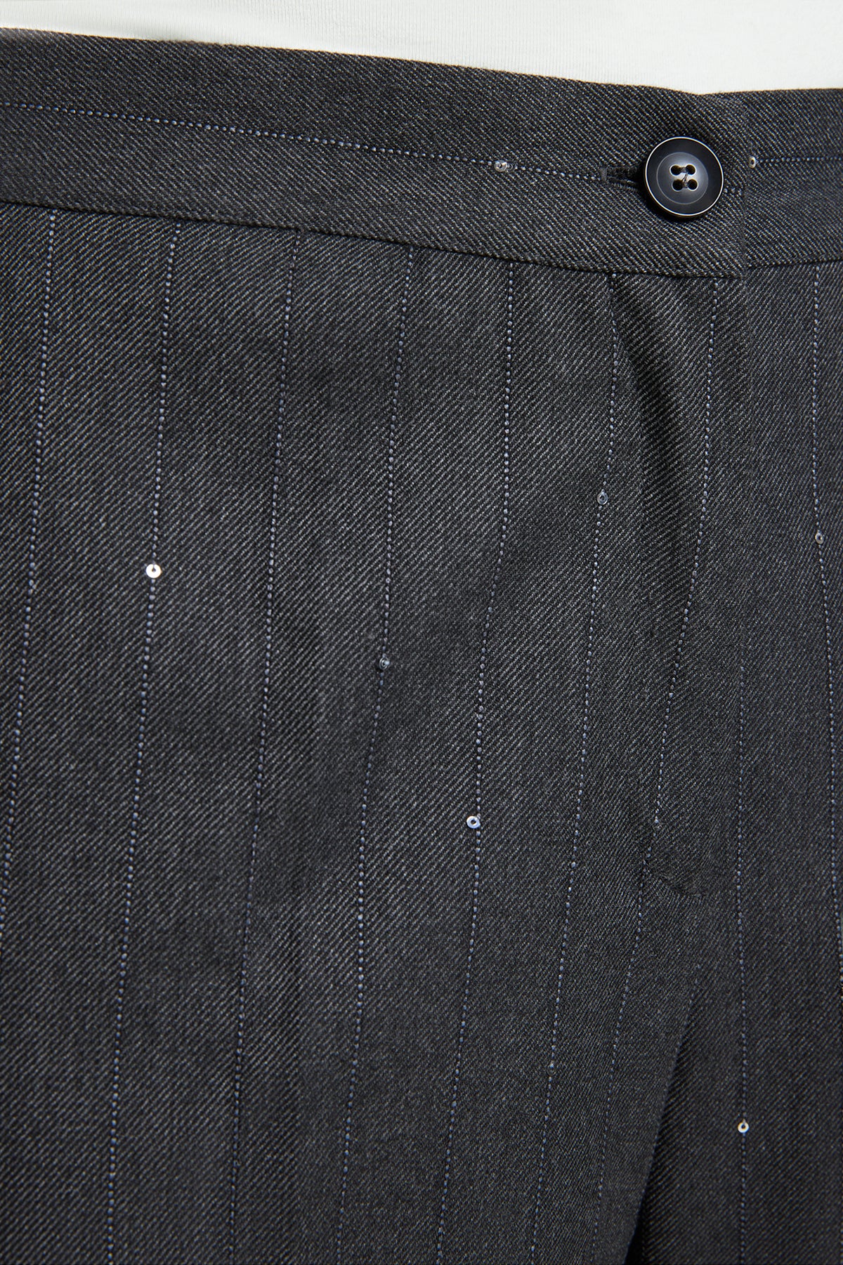 PANTALONI IN SAGLIA GESSATA RICAMATA