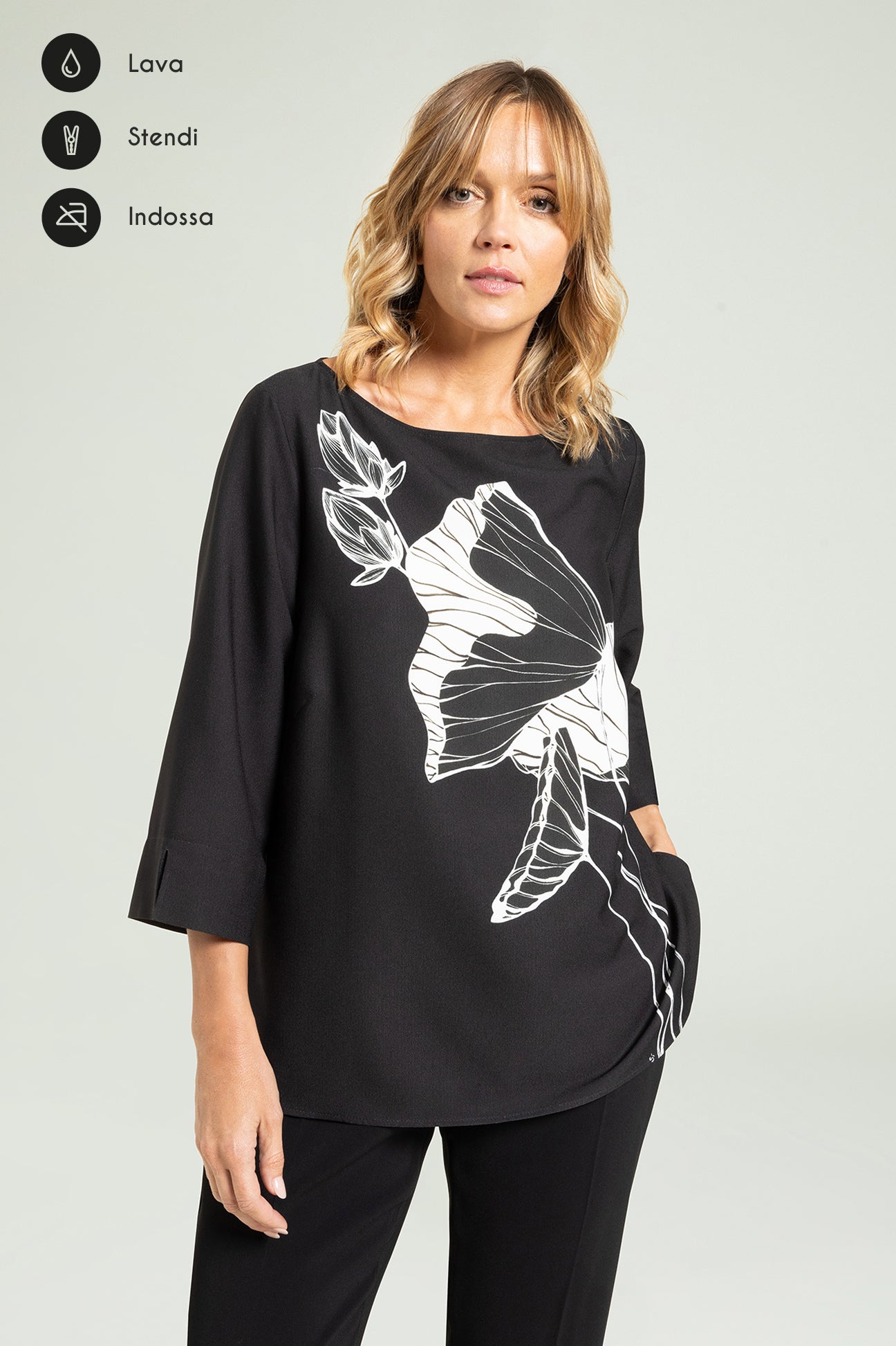 Blusa con Stampa Piazzata