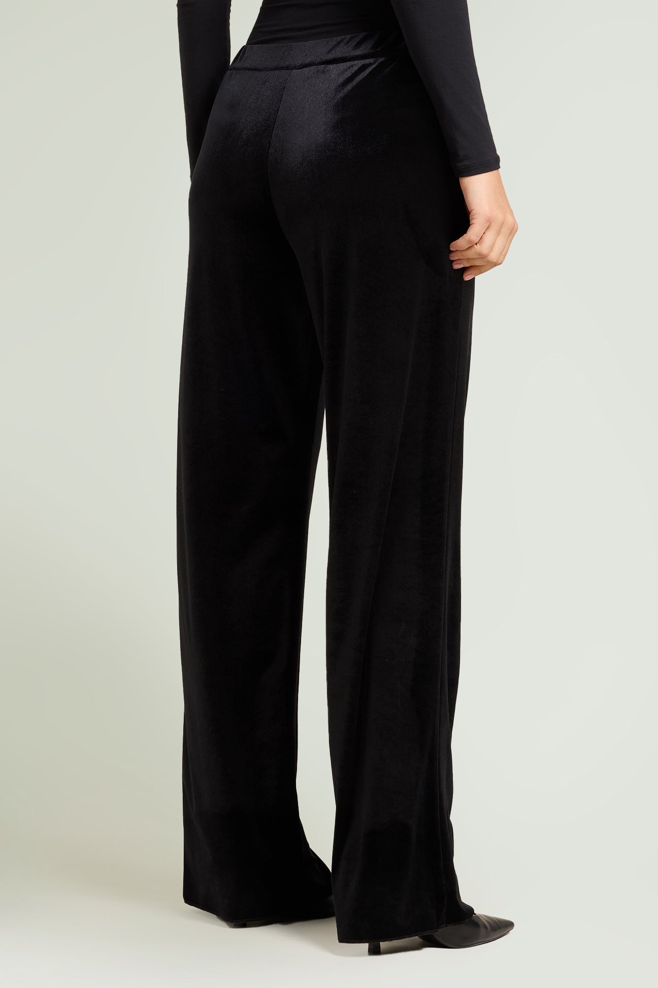 PANTALONI PUL-ON AMPI IN VELLUTO STRETCH