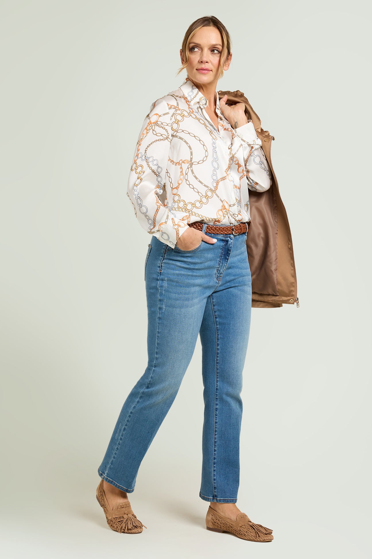 CAMICIA IN SATIN STAMPATO