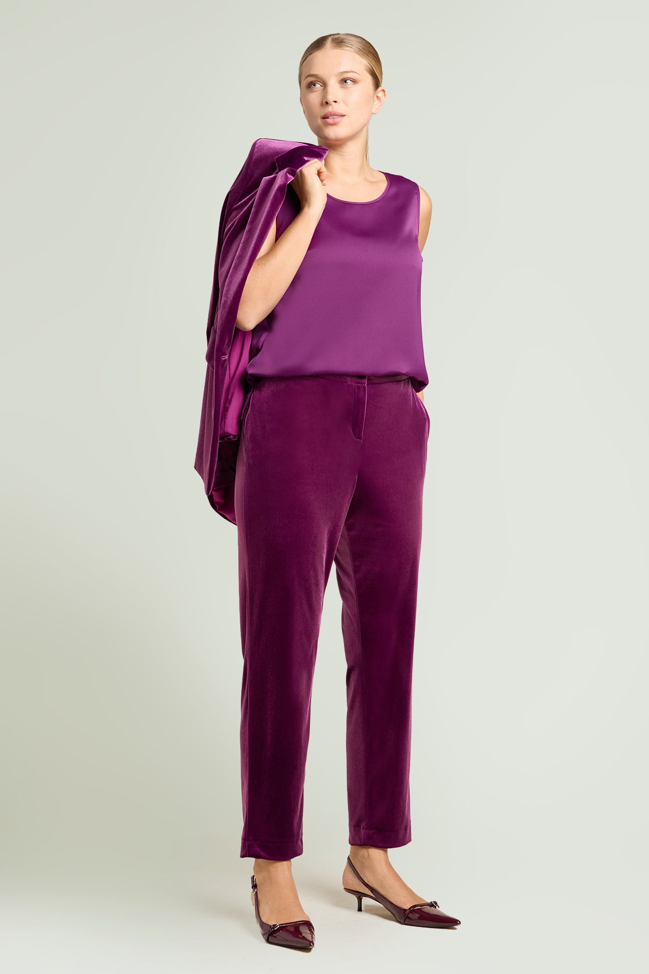 PANTALONI IN VELLUTO STRETCH