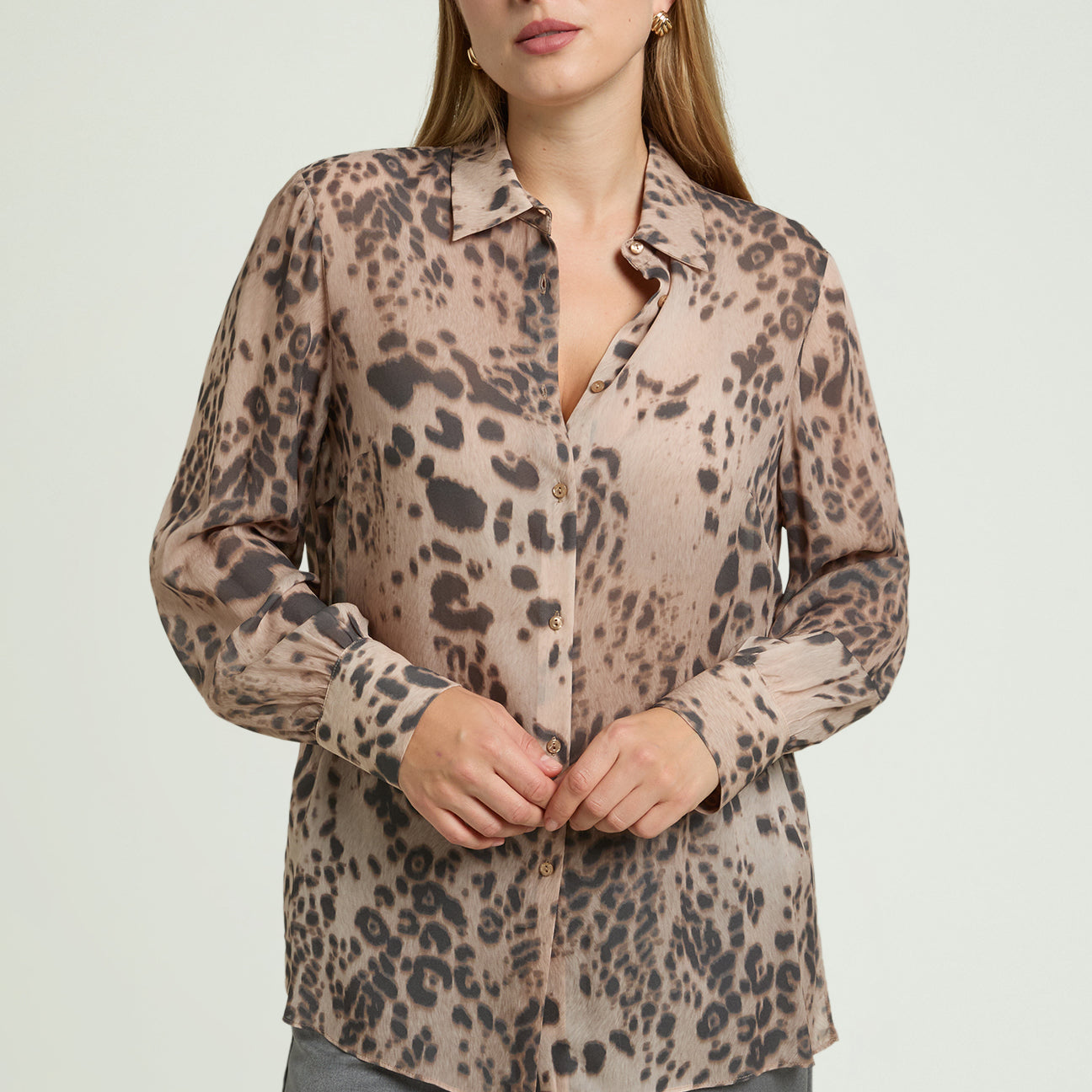 CAMICIA ANIMALIER IN GEORGETTE