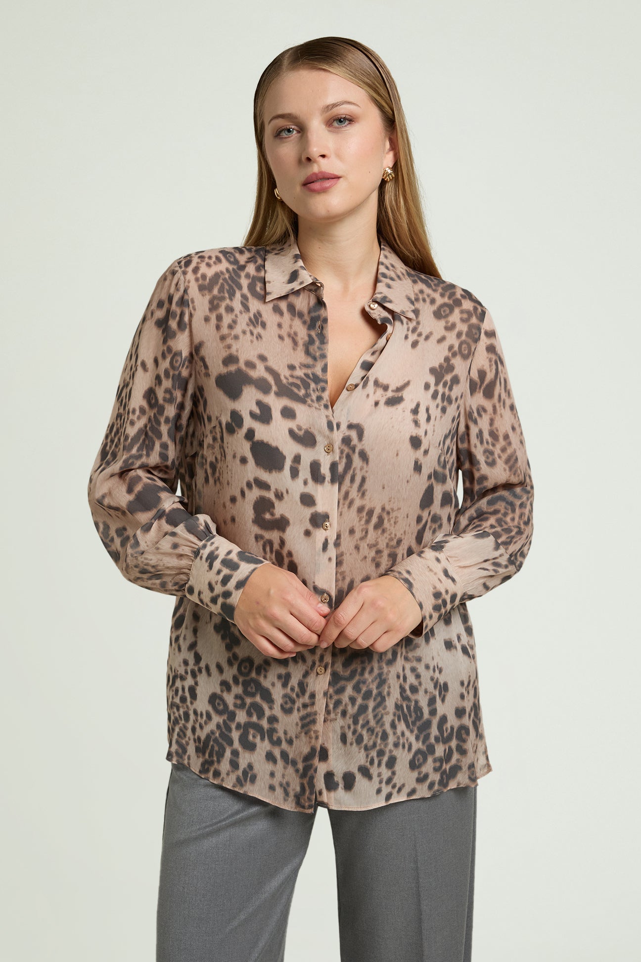 CAMICIA ANIMALIER IN GEORGETTE