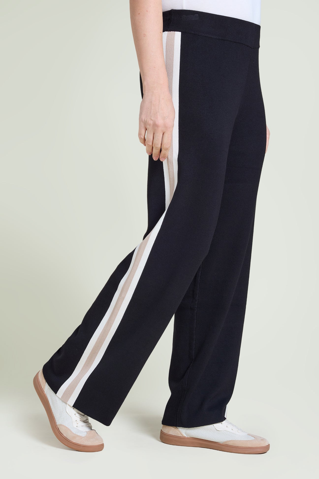 PANTALONI PULL-ON IN MAGLIA CON BANDE
