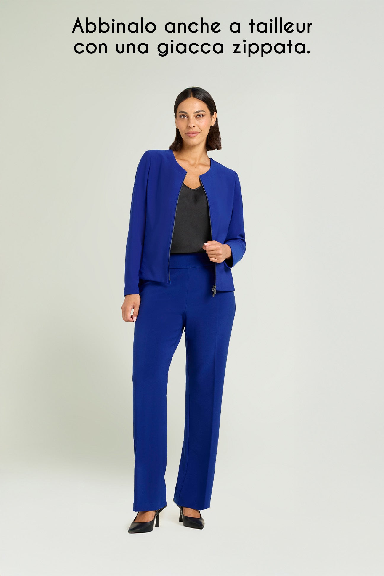 PANTALONI PULL-ON DRITTO IN COMPATTO STRETCH