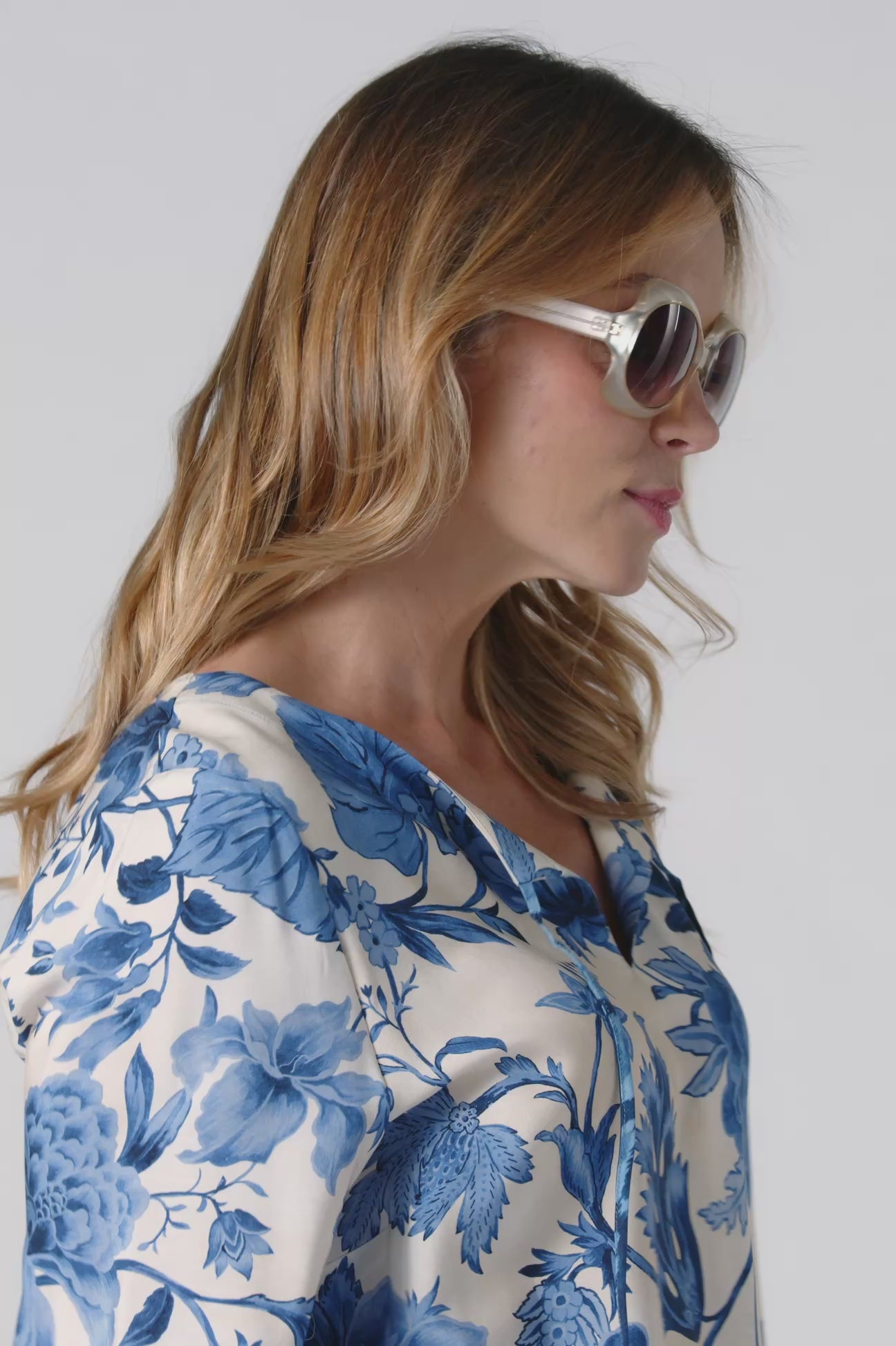 BLUSA CAFTANO IN GIAVANESE STAMPATA
