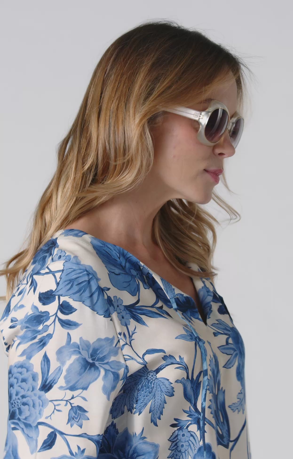 BLUSA CAFTANO IN GIAVANESE STAMPATA