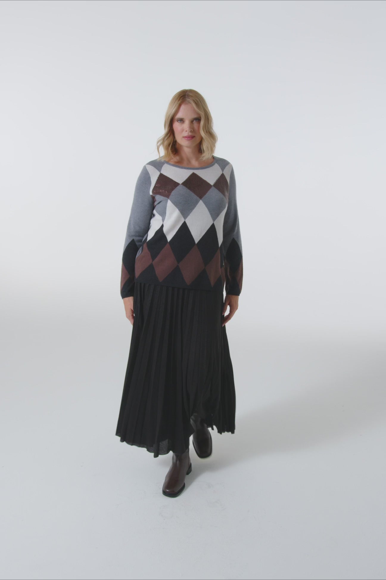 MAGLIA ARGYLE DEGRADE' E PAILLETTES